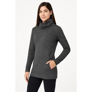 Lululemon To You Tunic Heathered Core Dark Grey Gray Cowl Neck Sweater Size 4